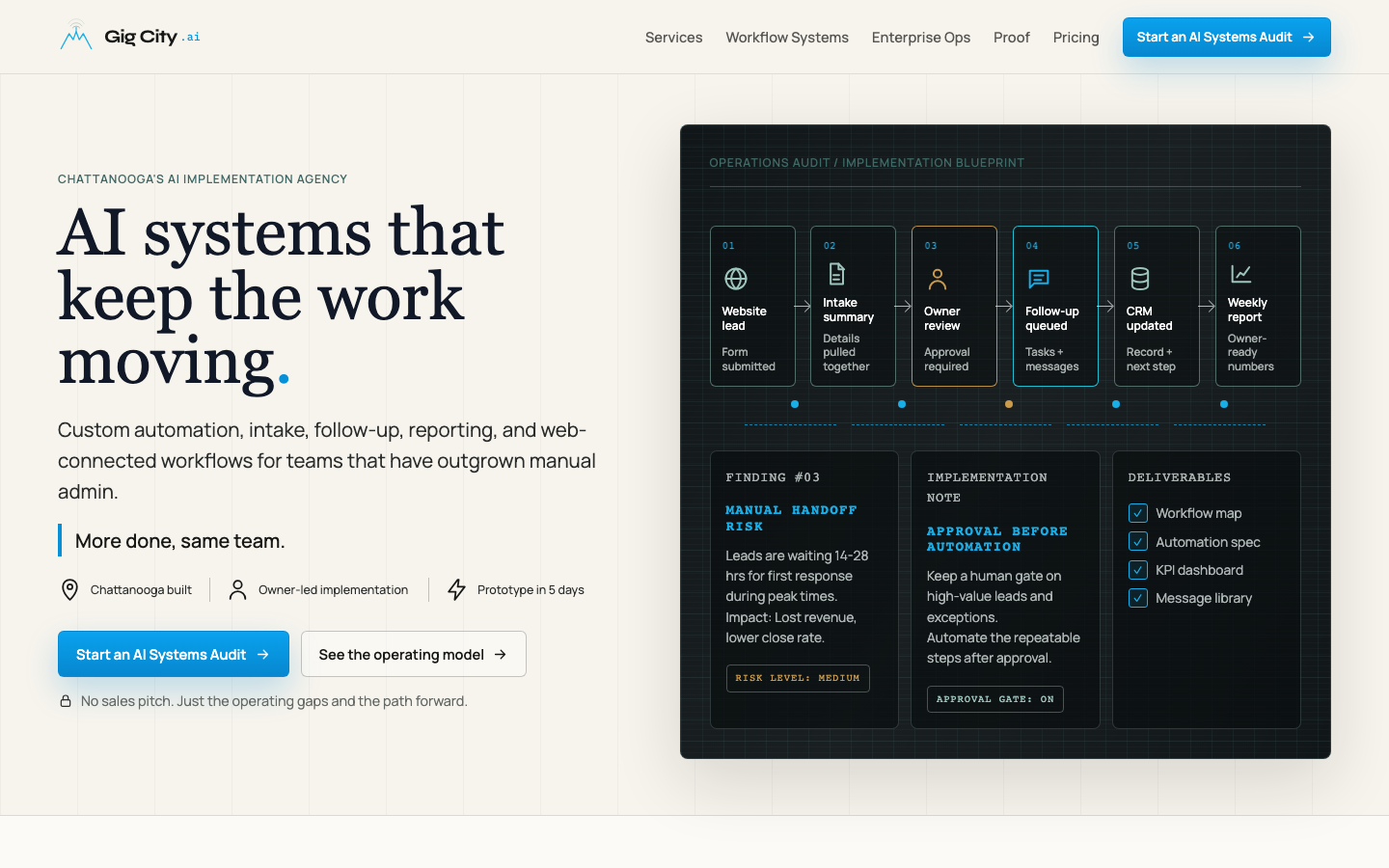 Gig City AI v2 homepage preview